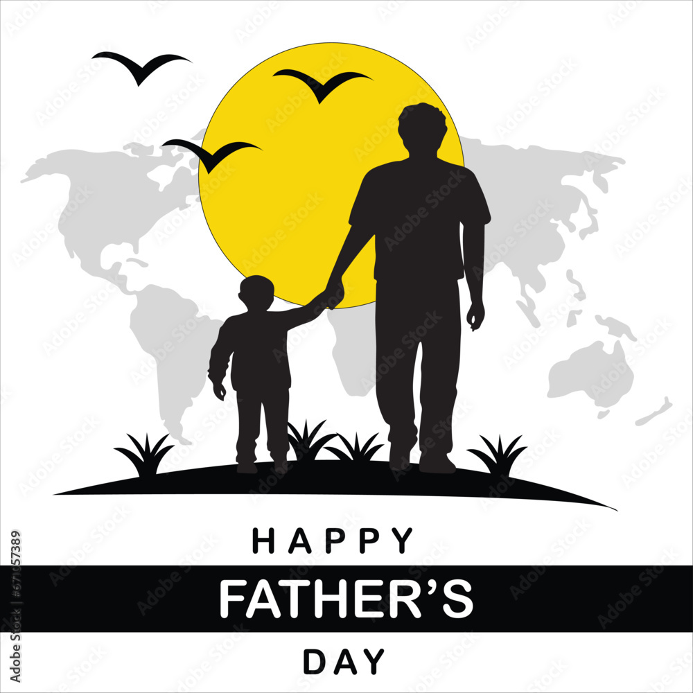 Happy Father's Day Greeting Card Design, Banner, Flyer or Poster.