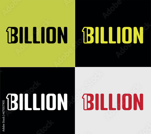 1 billion logotype, elements color variation abstract icon. Modern logotype, business template.