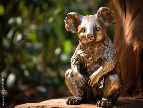 A Bronze Statue of a Koala