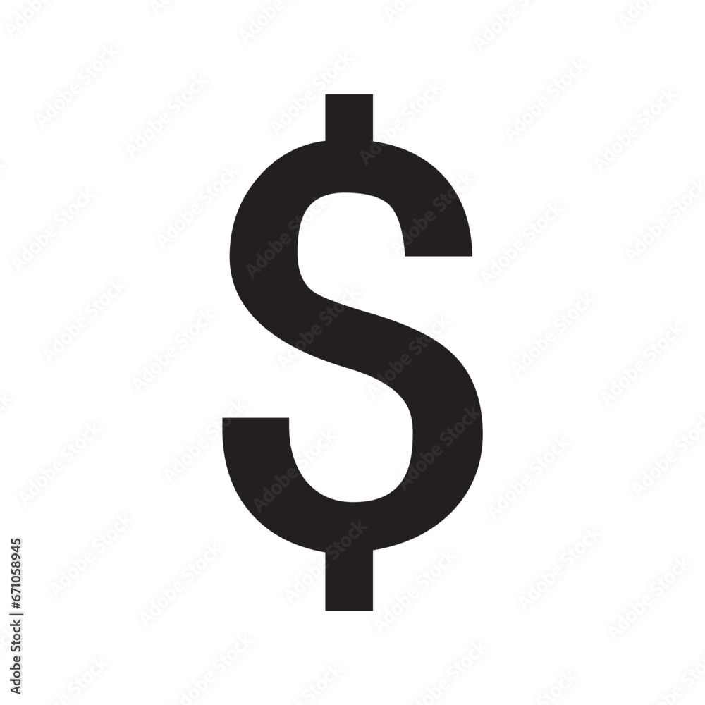 Dollar coin icon in vector graphics. Dollar coin icon in vector graphics.