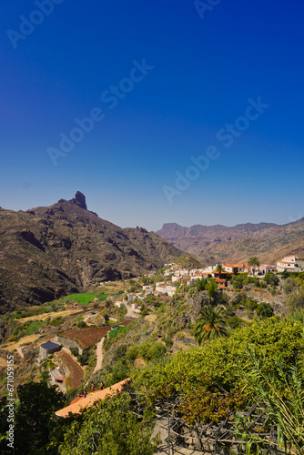  The town of Tejeda is located in the center of Gran Canaria. With its white-fronted houses and balconies  it is considered one of the most beautiful towns in Spain.