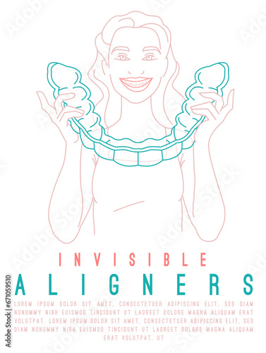 Orthodontic silicone trainer. Invisible braces aligner, retainer.