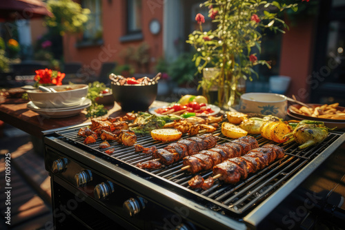 Grill meat on coals