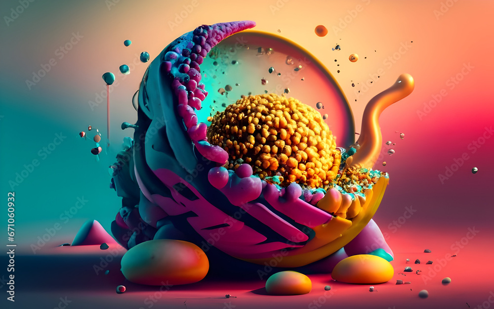 Fototapeta premium 3d render colorful bright gradient contrast background, digital abstract wallpaper ai generative