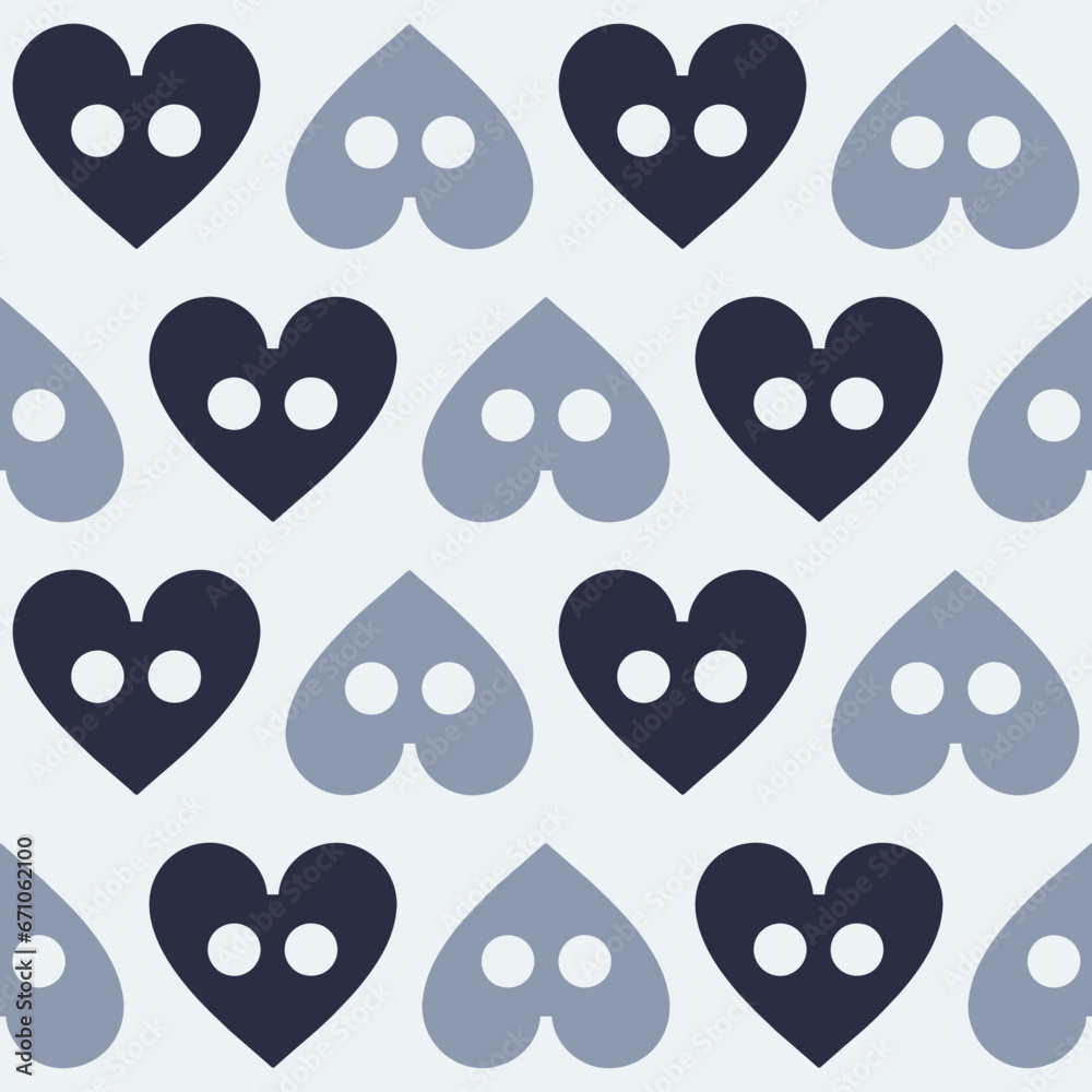 Fototapeta premium Heart doodles seamless pattern. Love illustration hearts hand drawn background.