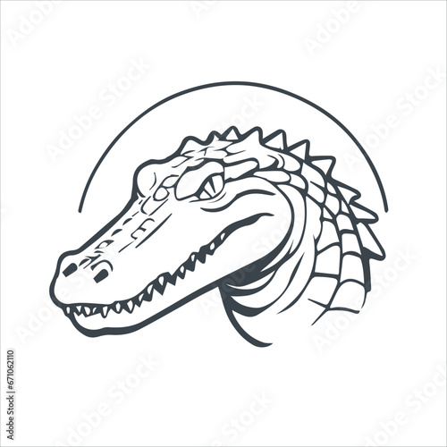 Crocodile head concept icon design illustration © E.H Liton