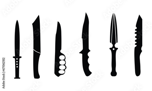 knife silhouettes set