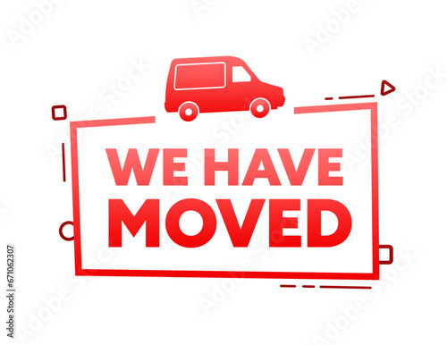 We have moved label. Map location with changed the address. Vector stock illustration