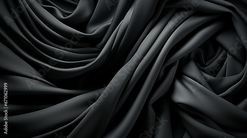 Mesmerizing folds of darkness, woven intricately with mystery and depth, enveloping the senses in a tactile and enigmatic embrace
