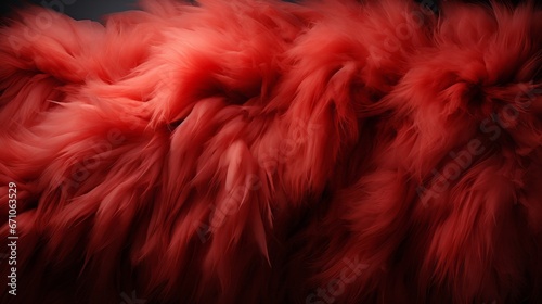 A fiery burst of passion adorns the luxurious fur, adding a vibrant pop of color to the chic indoor ensemble