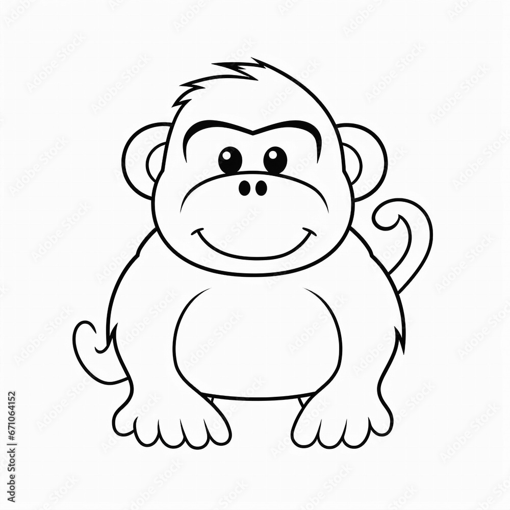 Zeichnung/ Ausmalbild - Affe Zeichnung/ Ausmalbild - Affe