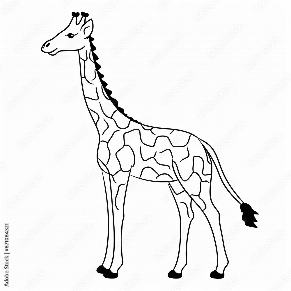 Fototapeta premium Zeichnung/ Ausmalbild - Giraffe