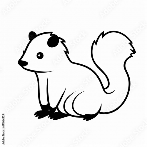 Zeichnung/ Ausmalbild - Eichhörnchen/ Stinktier