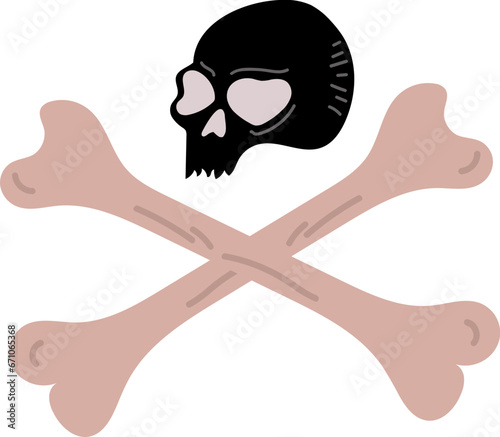 Skull and bones illustration