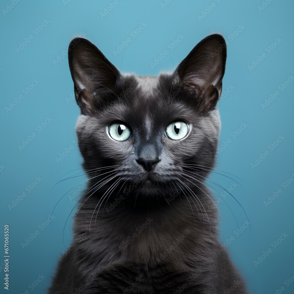portrait of a cute cat on an isolated background