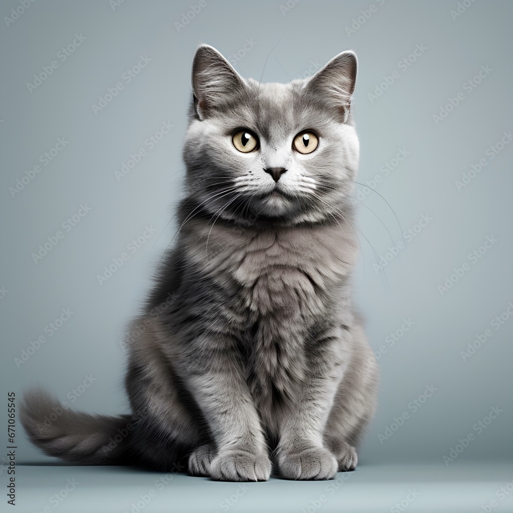 portrait of a cute cat on an isolated background