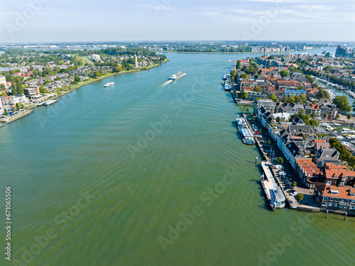Aerial from the city Dordrecht in the Netherlands
