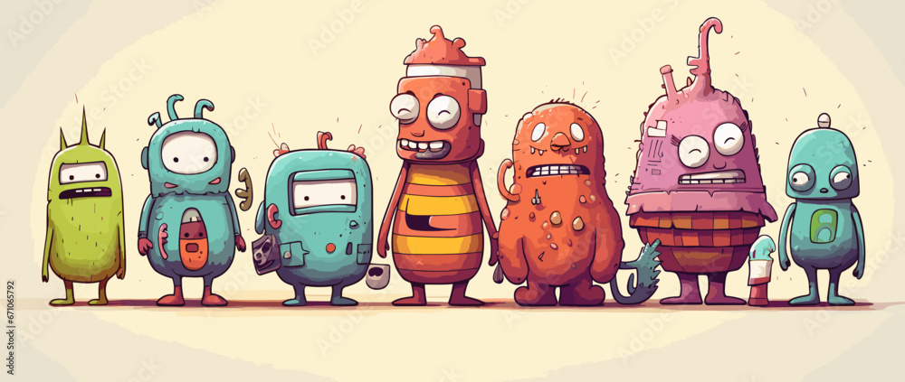 Fototapeta premium funny cartoon characters