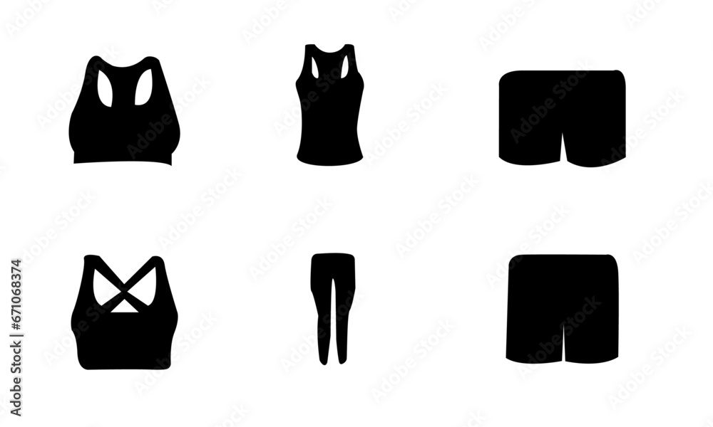 trousers , sports bra , shorts silhouettes set