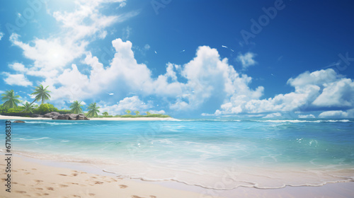 Beach-themed PowerPoint Background for Serene Presentations and Oceanic Slideshows. © Akash