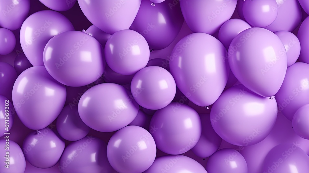  a bunch of balloons that are purple in color and size.  generative ai
