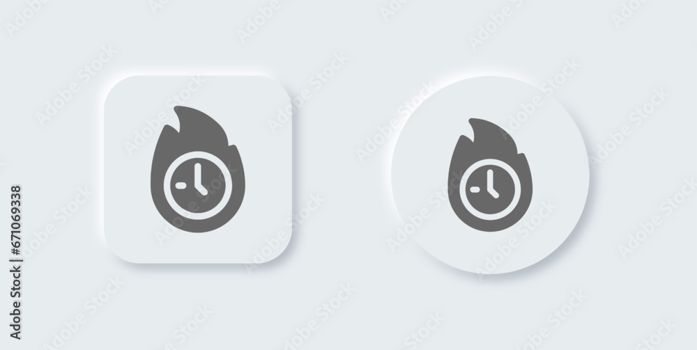 Limited solid icon in neomorphic design style. Time signs vector illustration. Limited solid icon in neomorphic design style. Time signs vector illustration.