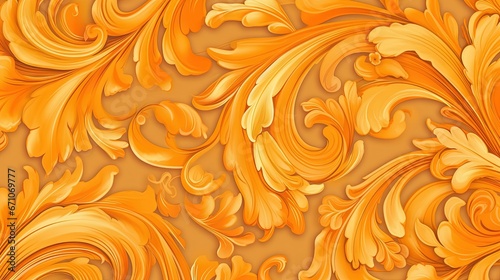  an orange and yellow background with a swirly design on it.  generative ai