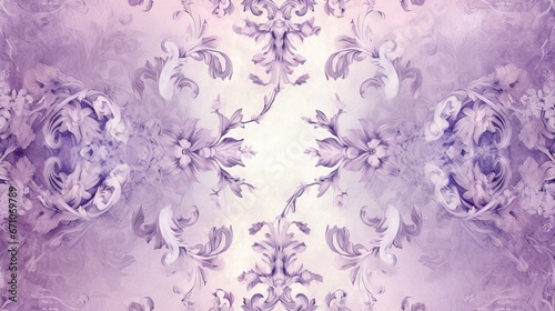  a purple and white background with a floral design on it. generative ai