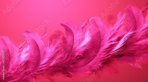  a pink background with a bunch of pink feathers on it. generative ai