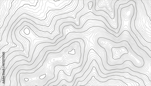 Background of the topographic map. Topo map with elevation. Geographic line mountain relief. Vector stock illustration