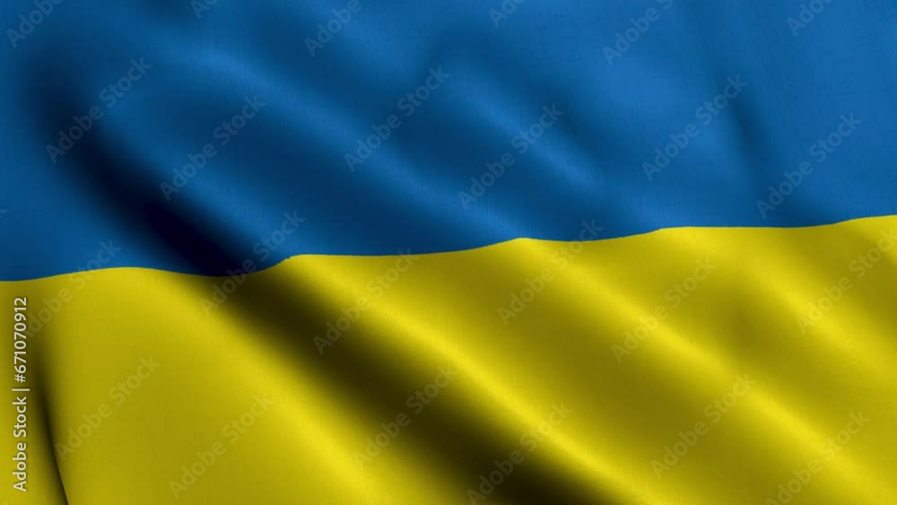 Ukraine Flag. Waving Fabric Satin Texture Flag of Ukraine 3D illustration. Real Texture Flag of the Ukraine 4K Video Ukraine Flag. Waving Fabric Satin Texture Flag of Ukraine 3D illustration. Real Texture Flag of the Ukraine 4K Video