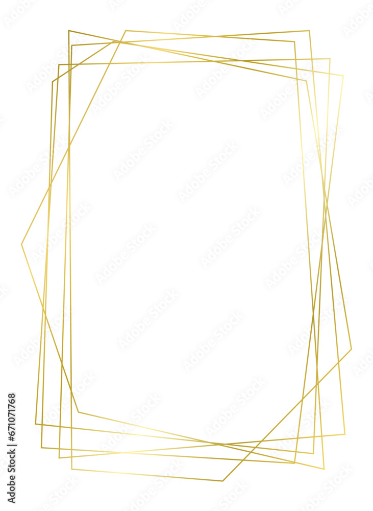 Golden metal frame isolated on white. Vector curved frame for photo and text Golden metal frame isolated on white. Vector curved frame for photo and text
