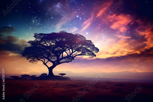 tree at sunset © Tachfine Art