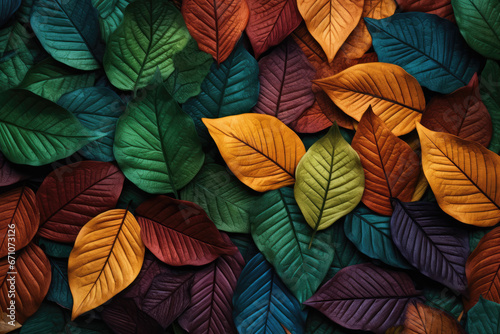 Collection of multicoloured leaves