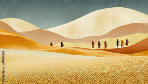 Wandering in the desert photo