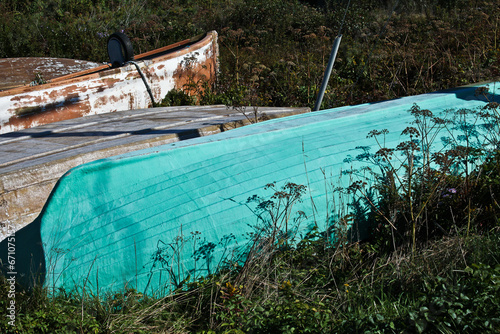 Old wooden Boat at Peggy`s Cove photo