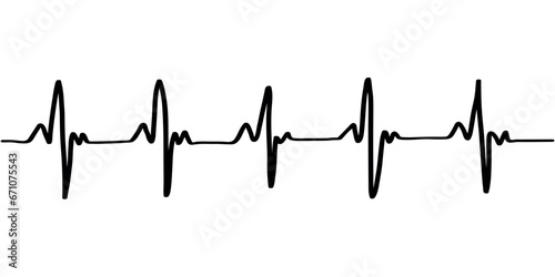 heart rhythm set, Electrocardiogram, ECG - EKG signal, Heart Beat pulse line concept design isolated on white background photo