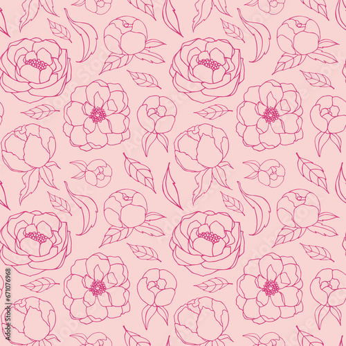 Floral pattern. Design for wallpaper, wrapping paper, fabric. Vector seamless background with decorative flowers