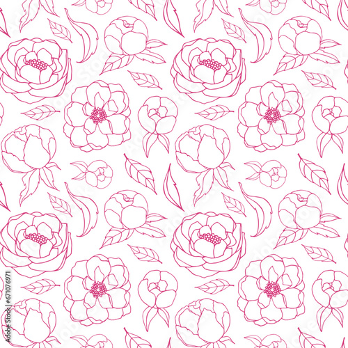 Floral pattern. Design for wallpaper, wrapping paper, fabric. Vector seamless background with decorative flowers