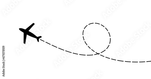 airplane icon with line trace