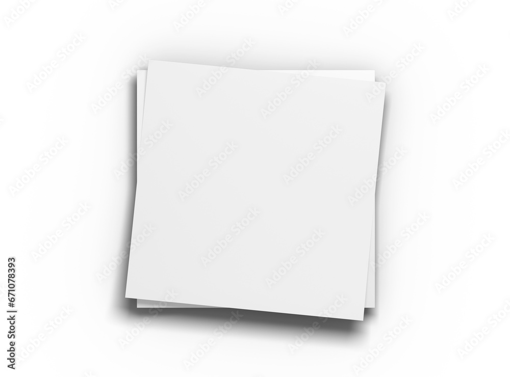 Blank 8.26x8.26 inc square flyer 3d render. Transparent background Blank 8.26x8.26 inc square flyer 3d render. Transparent background