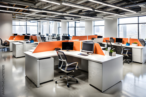 Workspace designed to maximize operational efficiency, Interior ad concept, Generative AI