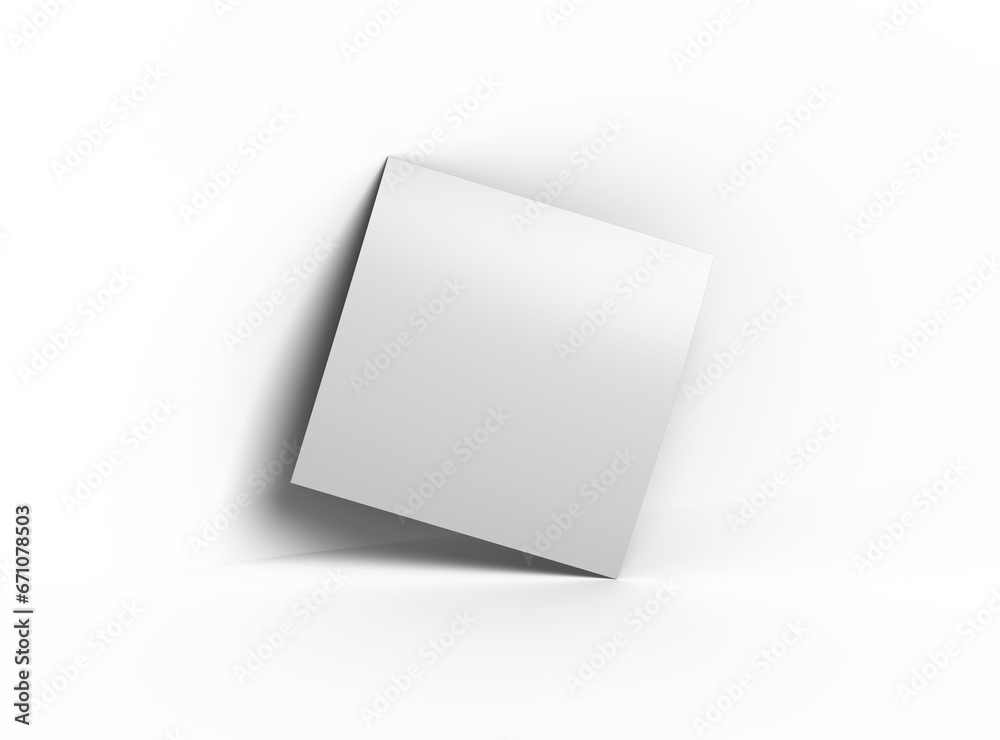 Naklejka premium Blank 8.26x8.26 inc square flyer 3d render. Transparent background