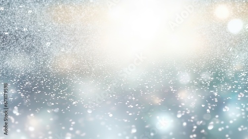  a blurry image of snow flakes on a blue background. generative ai