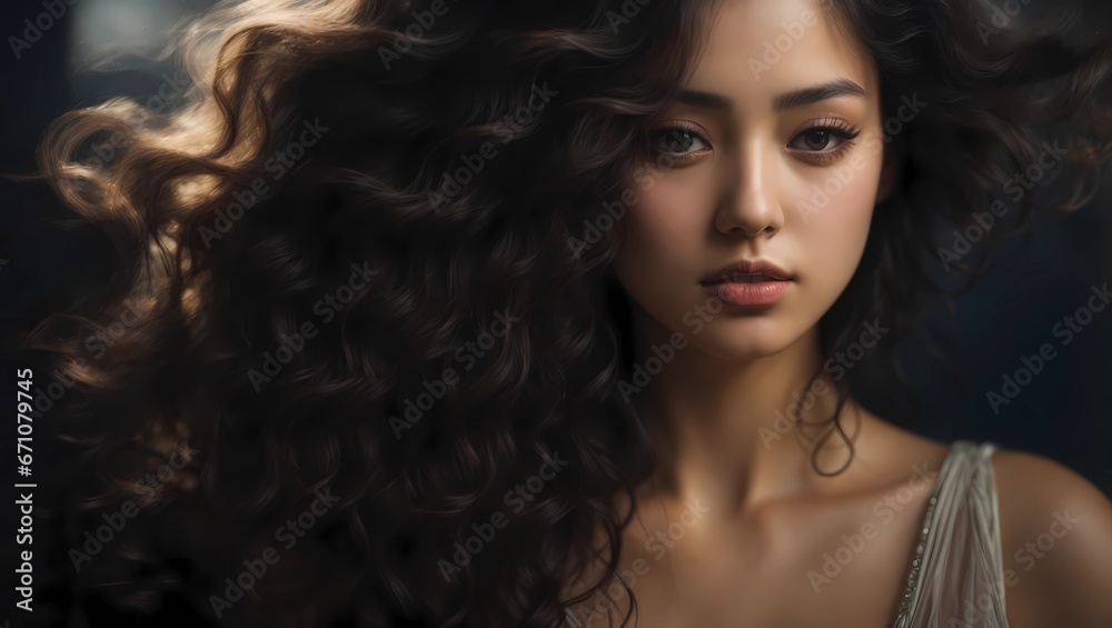 hyper-realistic portrait of a captivating woman, The woman is portrayed in a moonlit setting hyper-realistic portrait of a captivating woman, The woman is portrayed in a moonlit setting
