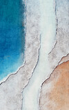 Abstract oil painting sea beach art illustration, modern minimalist painting