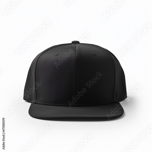 Blank black baseball cap, front view for mockup