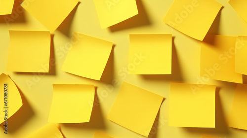 Organize with Ease: Yellow Sticky Notes for Work Memos, Business Planning, and Effective Scheduling.