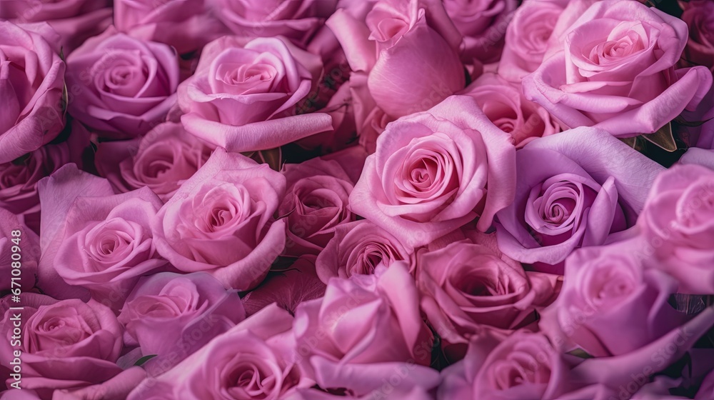 a bunch of pink roses that are in a bunch together. generative ai a bunch of pink roses that are in a bunch together. generative ai