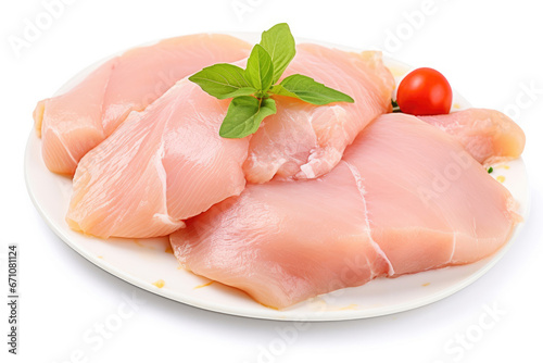 Chicken breast fillet on white background